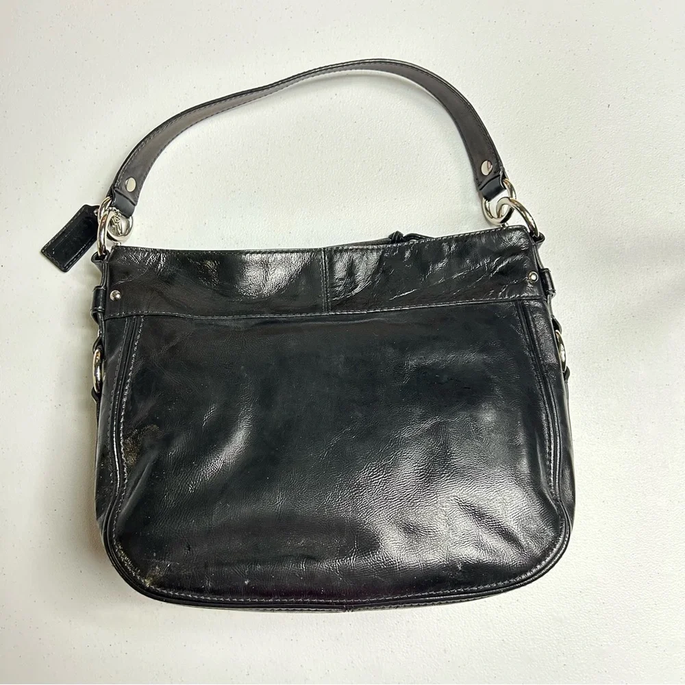 Vintage Coach Zoe Black Leather Shoulder Bag Purse | Model: F1082-F15478 - Picture 3 of 16